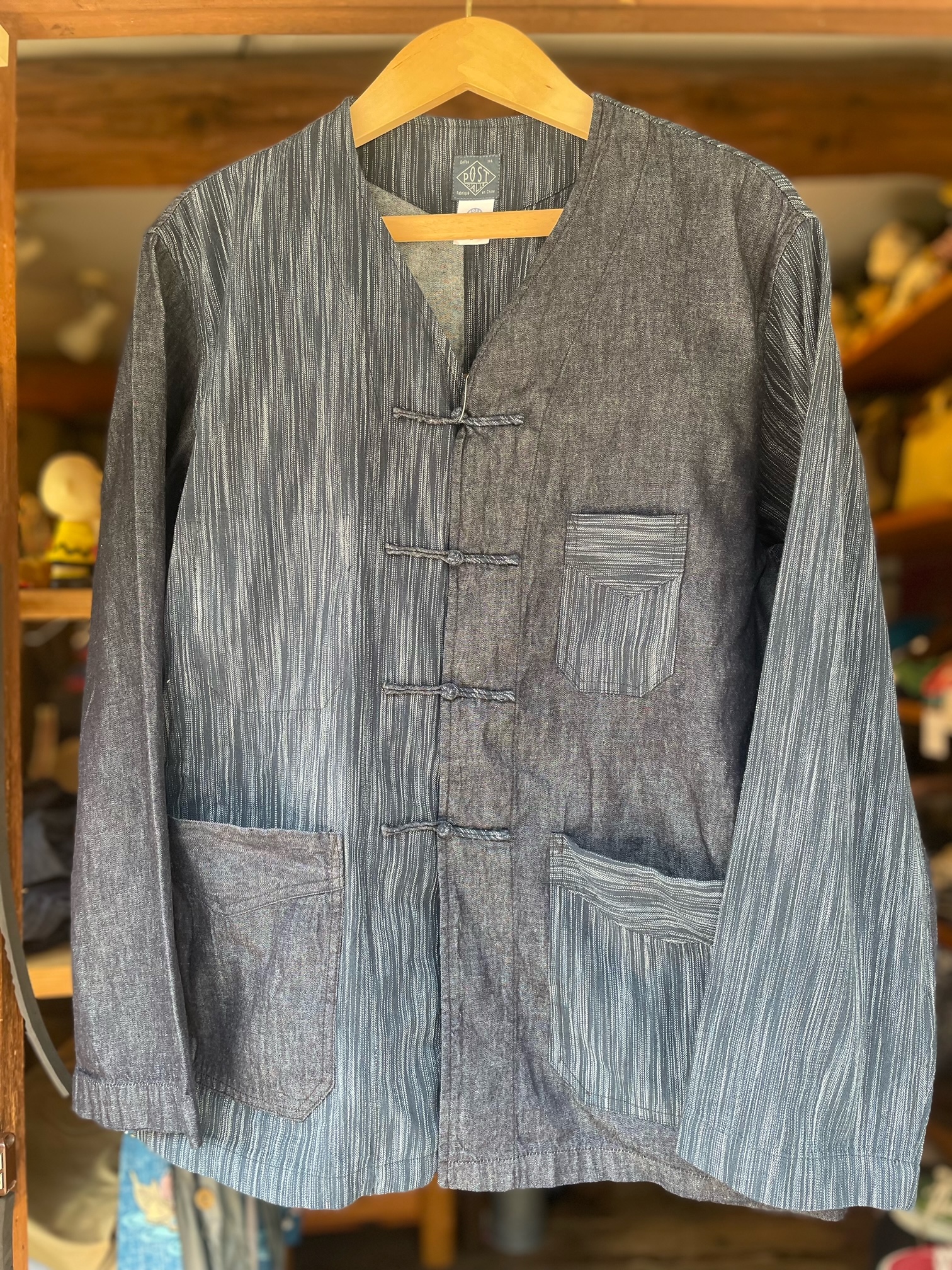 Post O´All Chinois DV denim ikat L スペシャル 売れ筋がひ贈り物